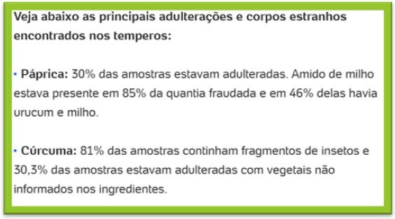 nem os temperos escapam das fraldes.