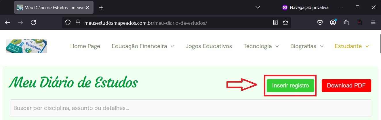 Inserir novo registro diário